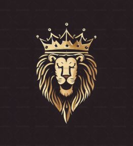 Majestätischer Löwe und Krone